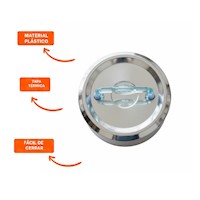 Recipiente Circular Cuadrado 800ml Plateado y Celeste para Cocina Activa Y+Ligas Regalo